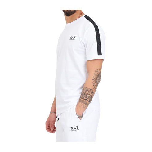 EA7 Emporio Armani T-shirt T-shirt Uomo nastro a contrasto Bianco - Francavilla Moda